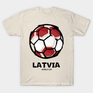 Latvia Football Country Flag T-Shirt